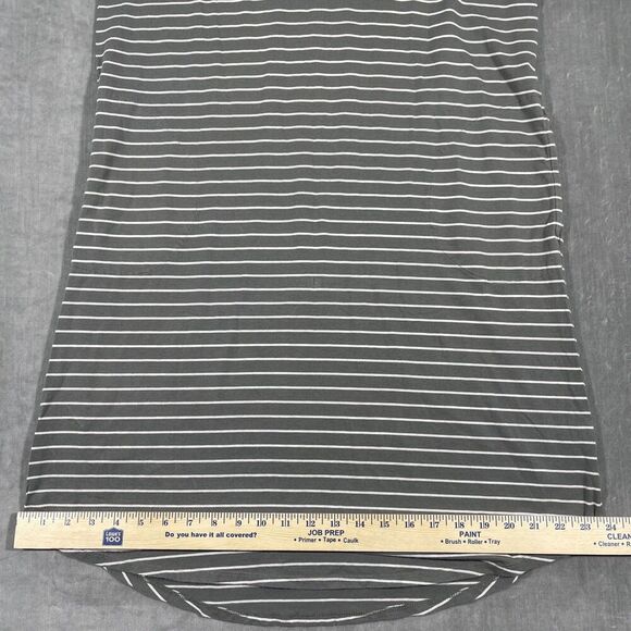 J.‎ Jill T Shirt Dress Womens Medium Gray Striped Short Sleeve V Neck Pockets - Picture 6 of 8